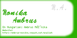 monika ambrus business card